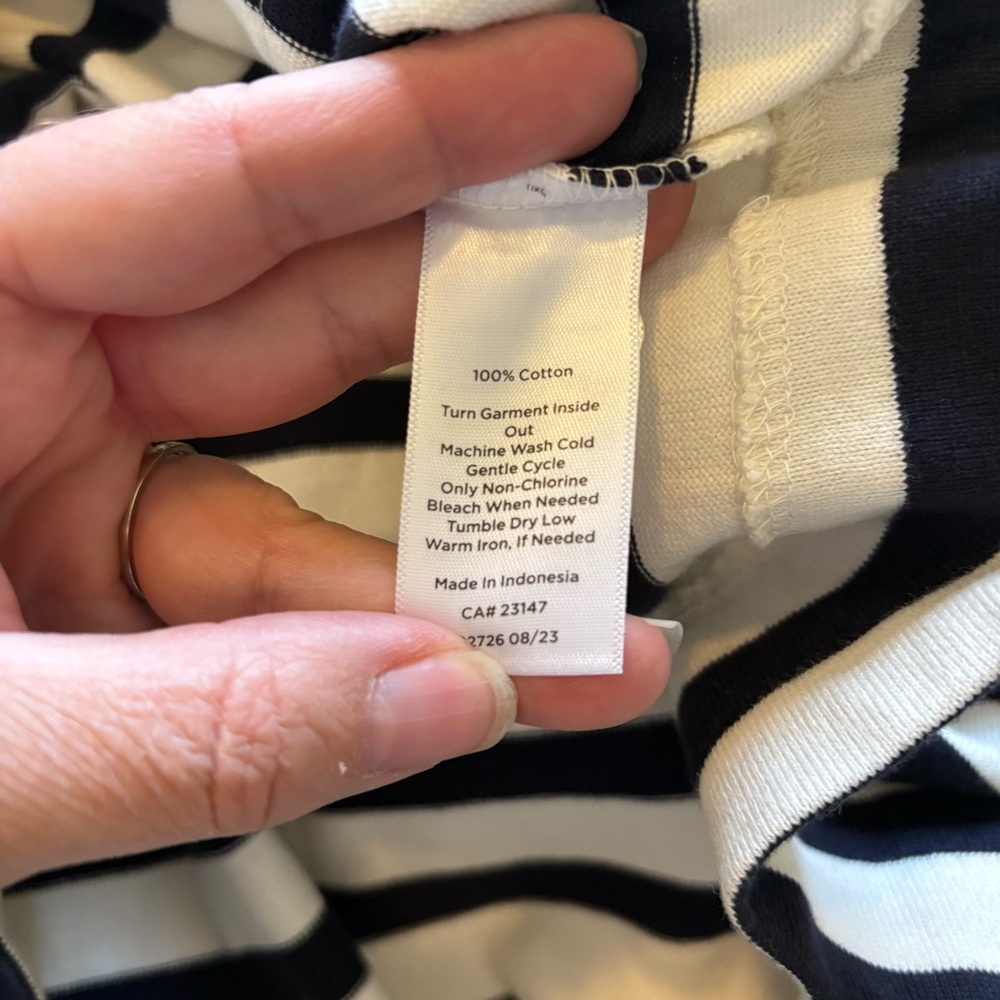 Talbots Plus White & Navy Blue Stripe Gold Button Cardigan Women’s Size 1X NEW - Picture 5 of 5